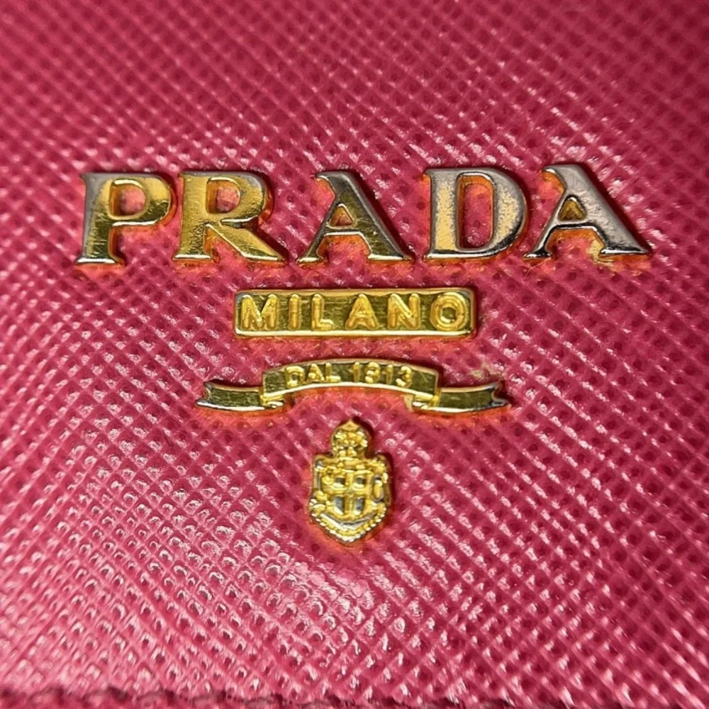 Authentic Prada Saffiano Leather Continental Flap Wallet - Pink Gold Accents EUC - Picture 10 of 17